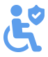 Disability Law Protection: Shielded Wheelchair Icon